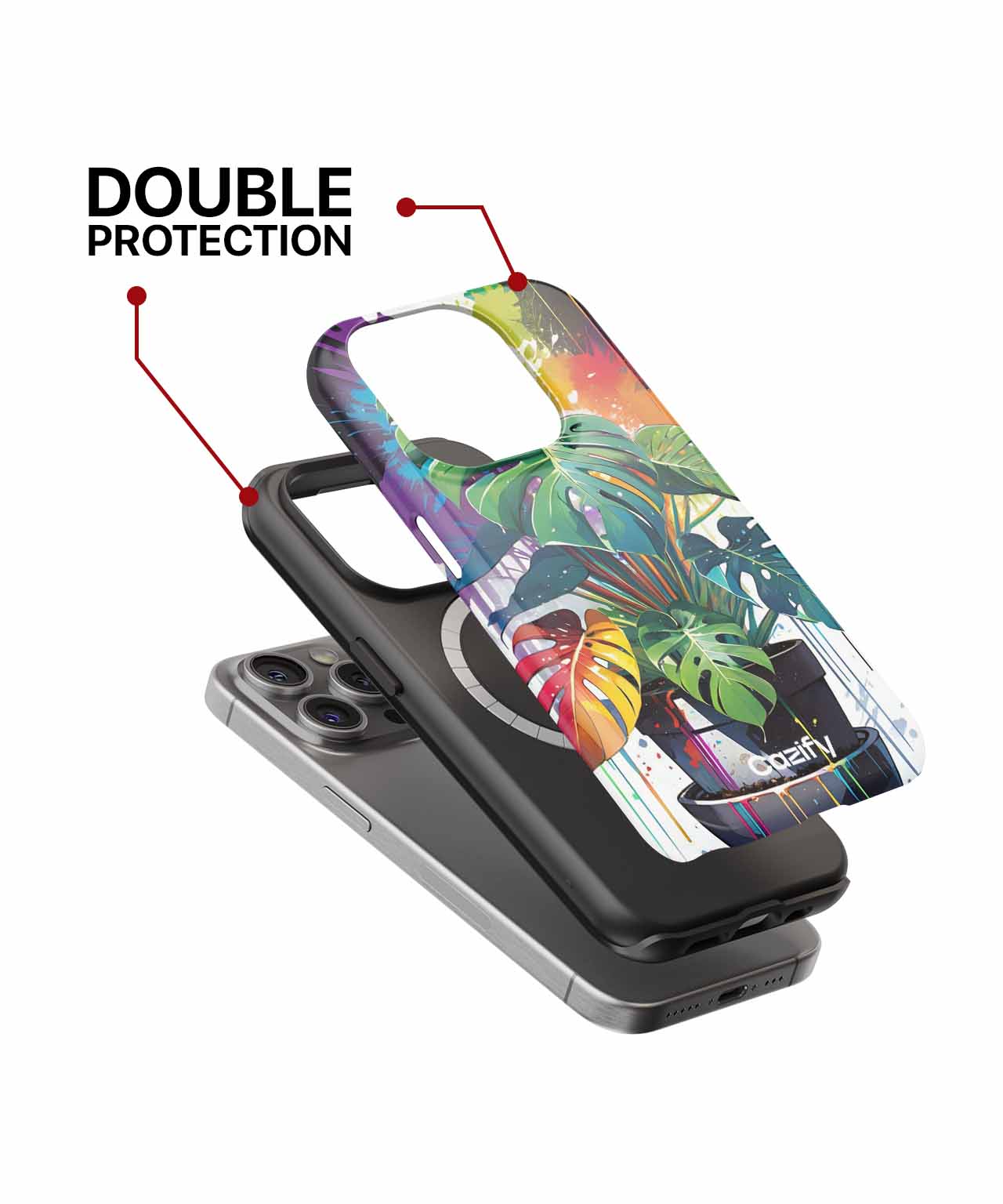 Colorful Monstera Plant Splash Party iPhone case Case Cazify - Delivery Canada