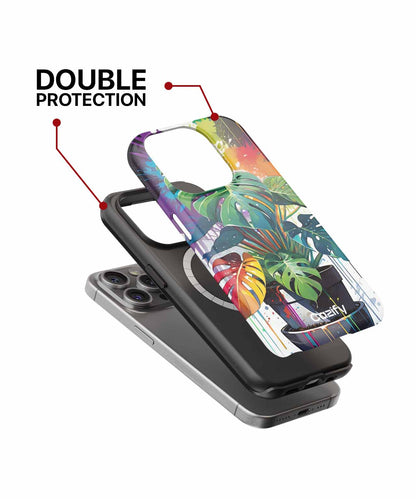Colorful Monstera Plant Splash Party iPhone case Case Cazify - Delivery Canada