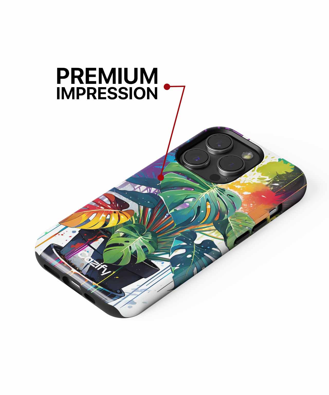 Colorful Monstera Plant Splash Party iPhone case Case Cazify - Delivery Canada