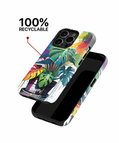 Colorful Monstera Plant Splash Party iPhone case Case Cazify - Delivery Canada