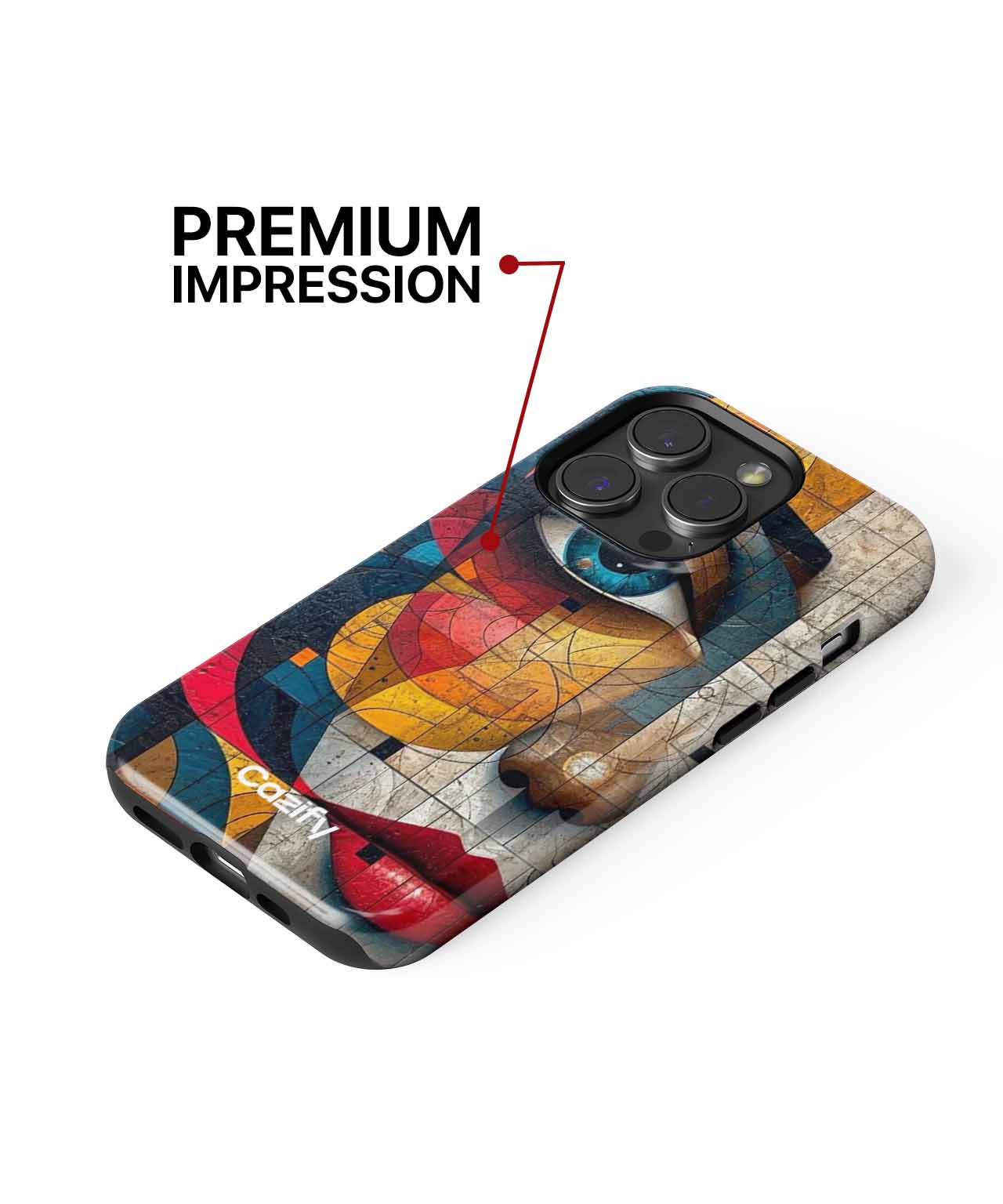 Colorful Mosaic Beauty with Big Eye iPhone case Case Cazify - Delivery Canada