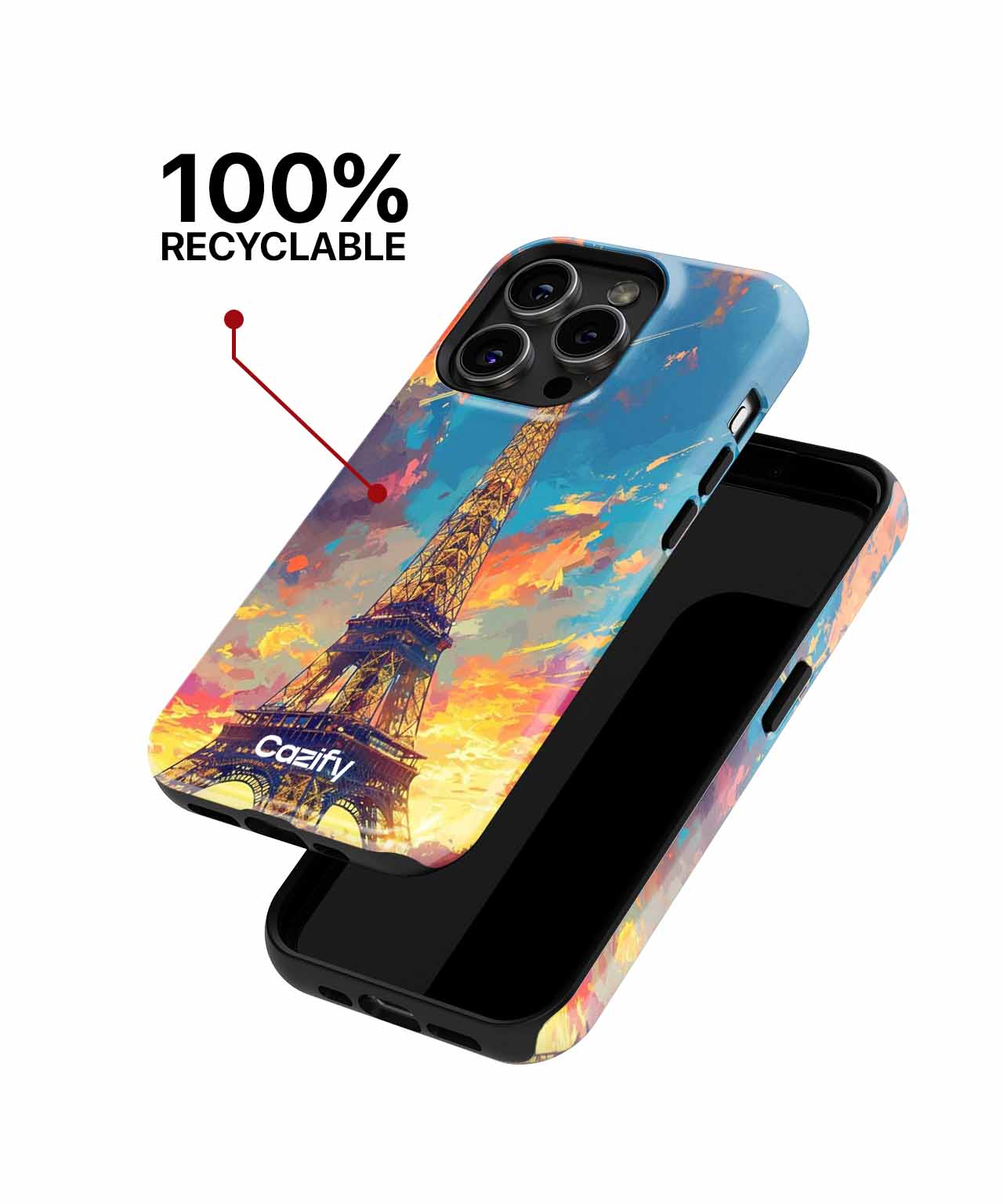Colorful Parisian Sky with Eiffel Tower iPhone case Case Cazify - Delivery Canada