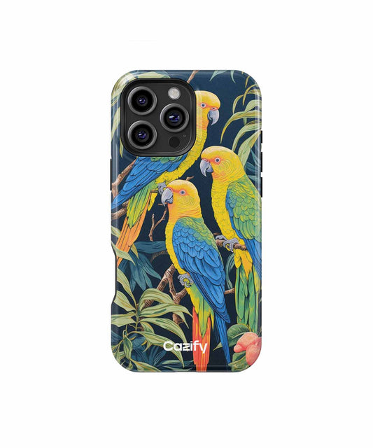 Colorful Parrots in Tropical Paradise iPhone case Case Cazify - Delivery Canada