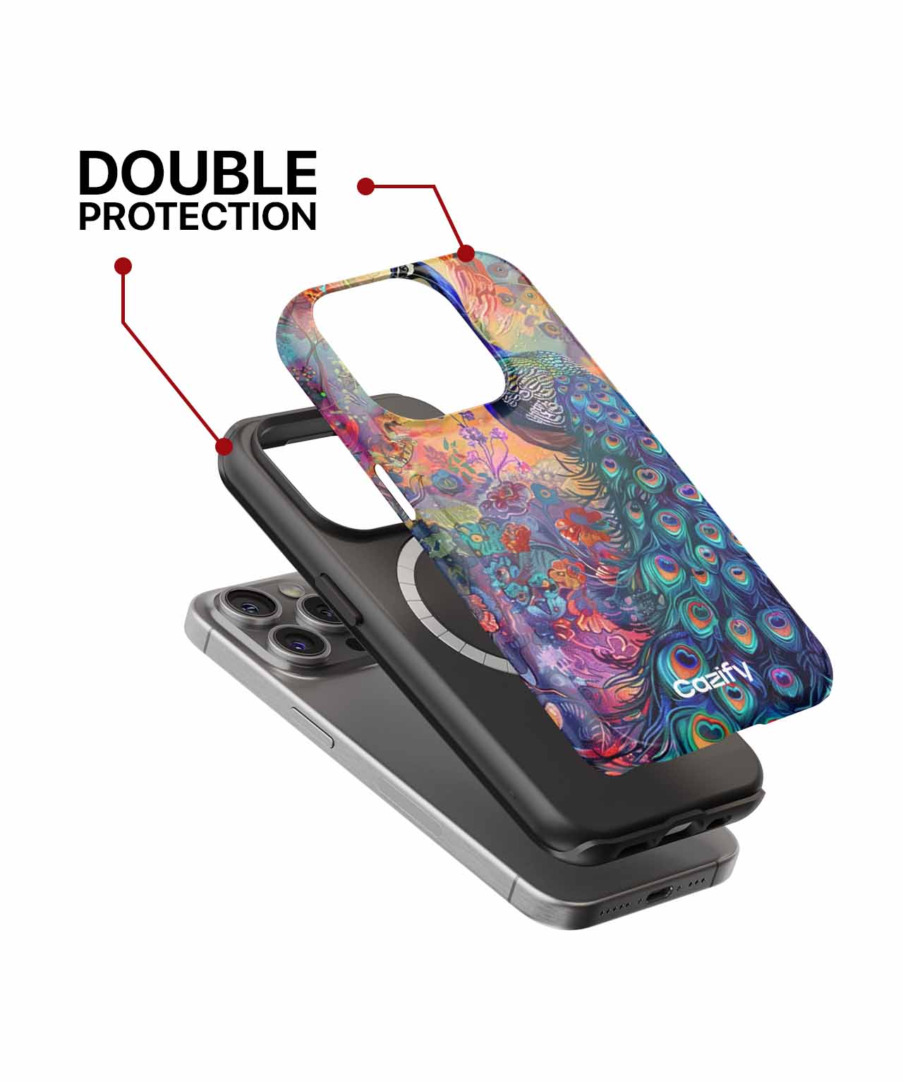 Colorful Peacock Posing in Wonderland iPhone case Case Cazify - Delivery Canada