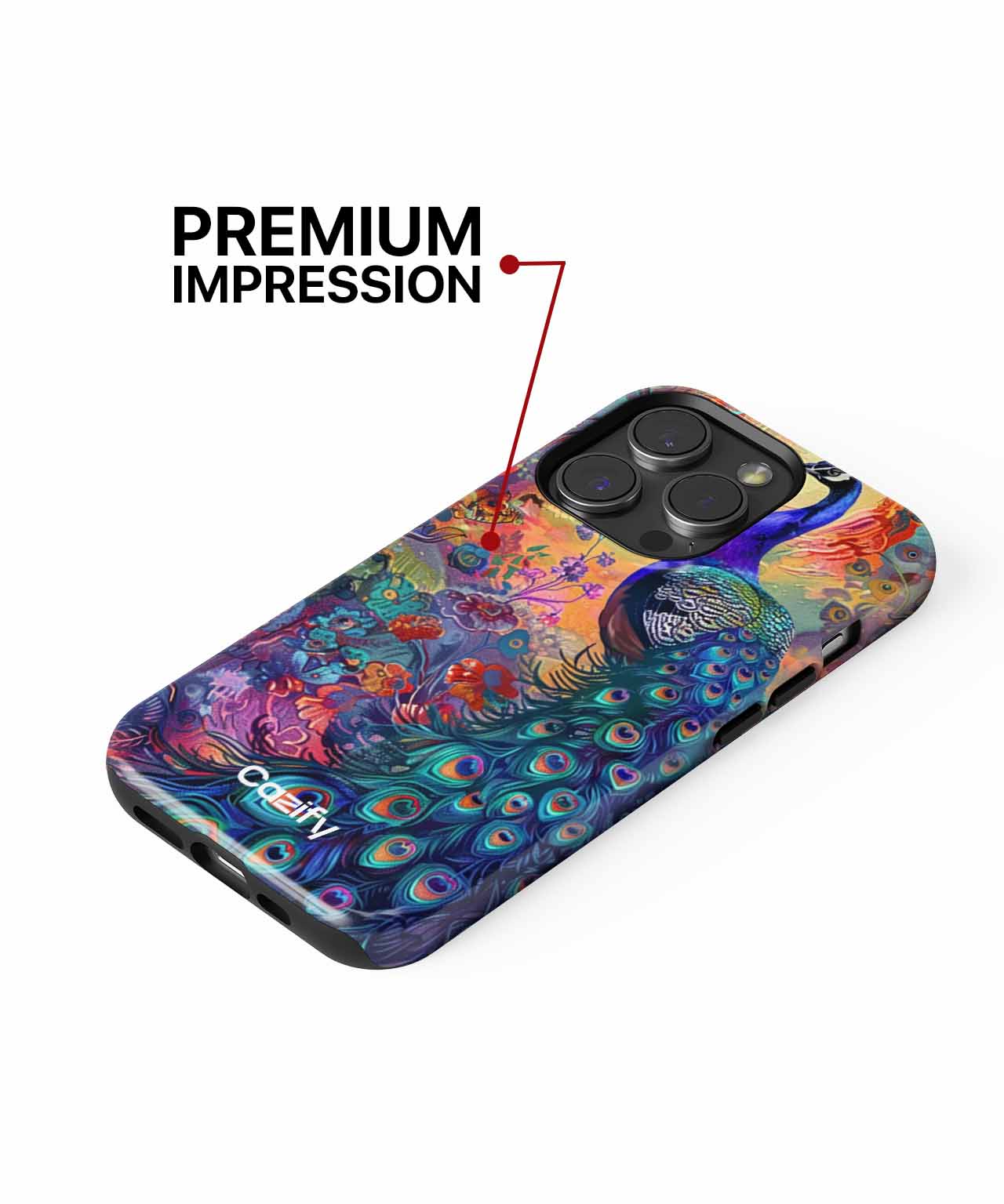 Colorful Peacock Posing in Wonderland iPhone case Case Cazify - Delivery Canada