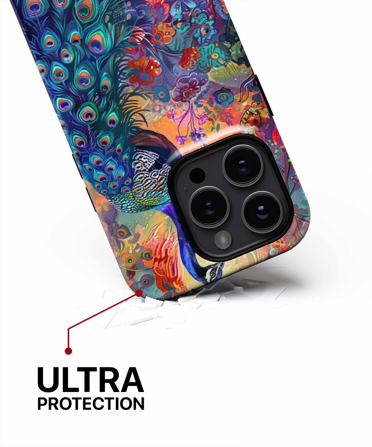 Colorful Peacock Posing in Wonderland iPhone case Case Cazify - Delivery Canada