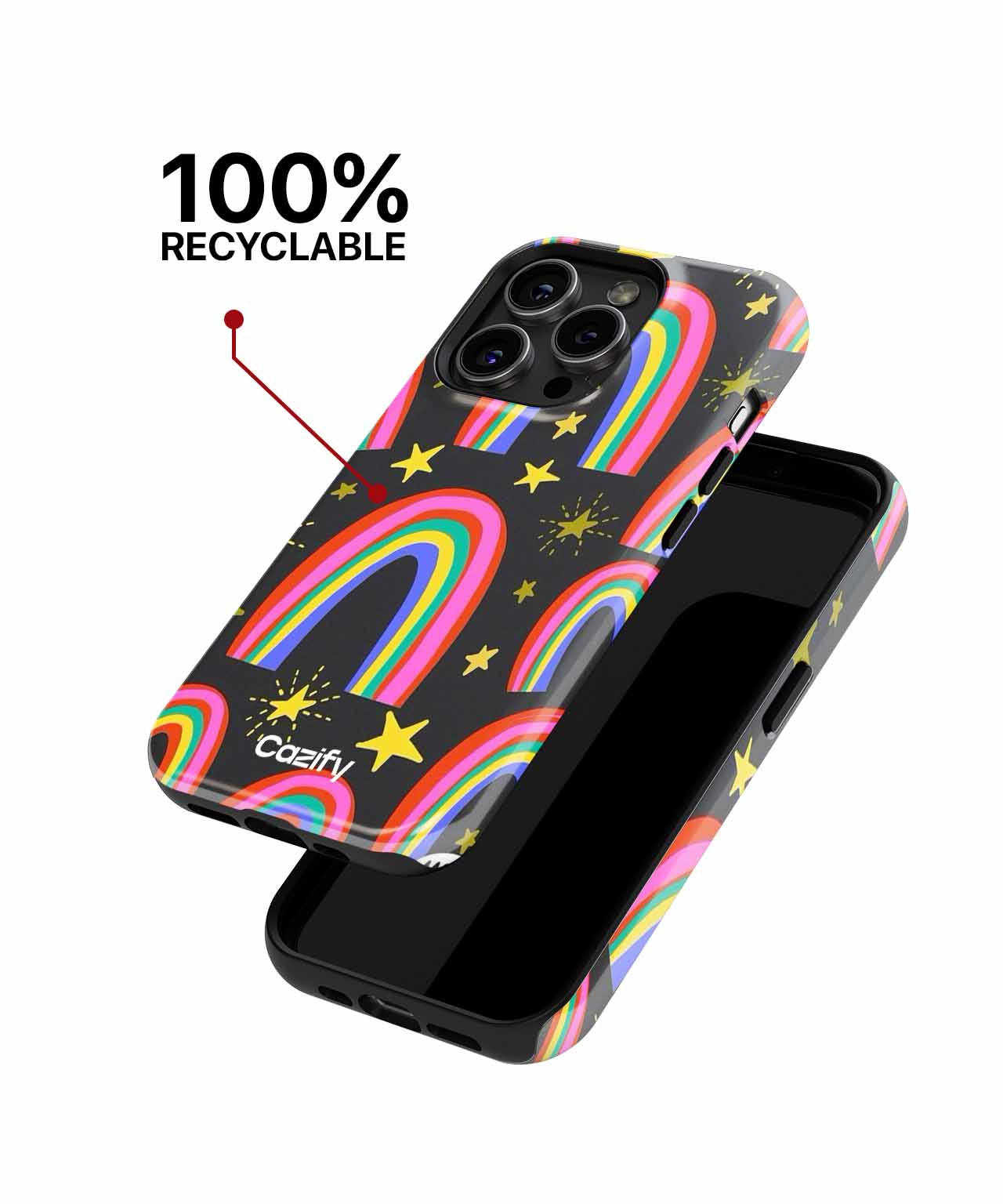 Colorful Rainbows and Shiny Stars Galore iPhone case Case Cazify - Delivery Canada