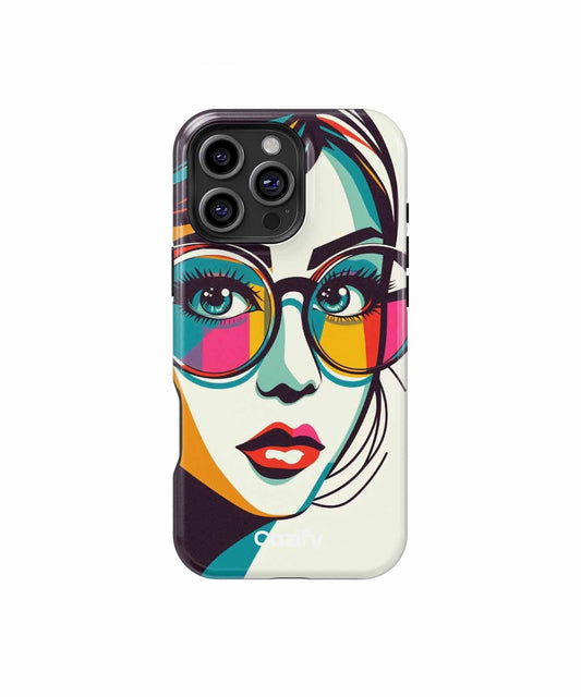 Colorful Retro Vibes with Big Glasses iPhone case Case Cazify - Delivery Canada