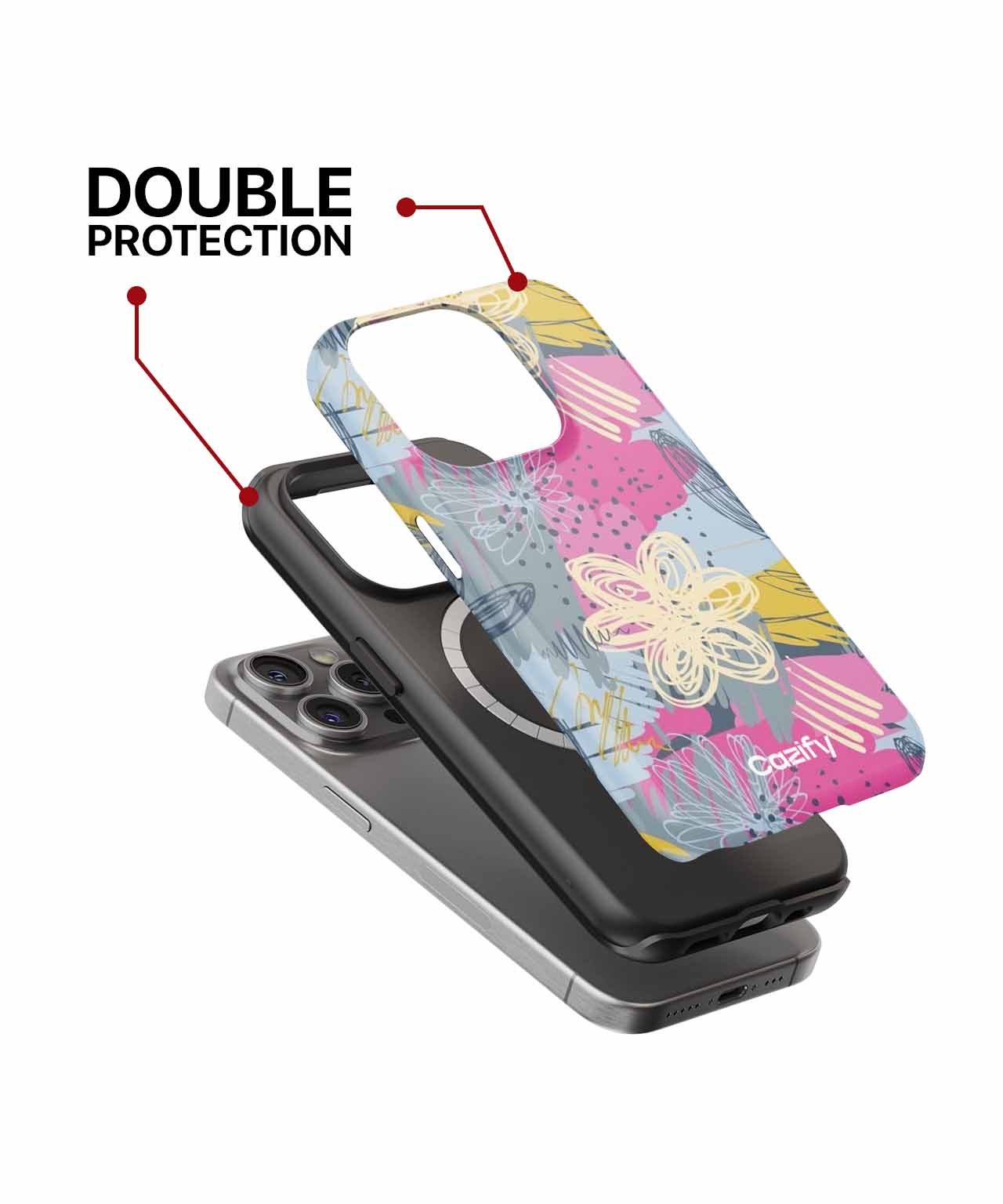 Colorful Scribbles and Funky Flowers iPhone case Case Cazify - Delivery Canada