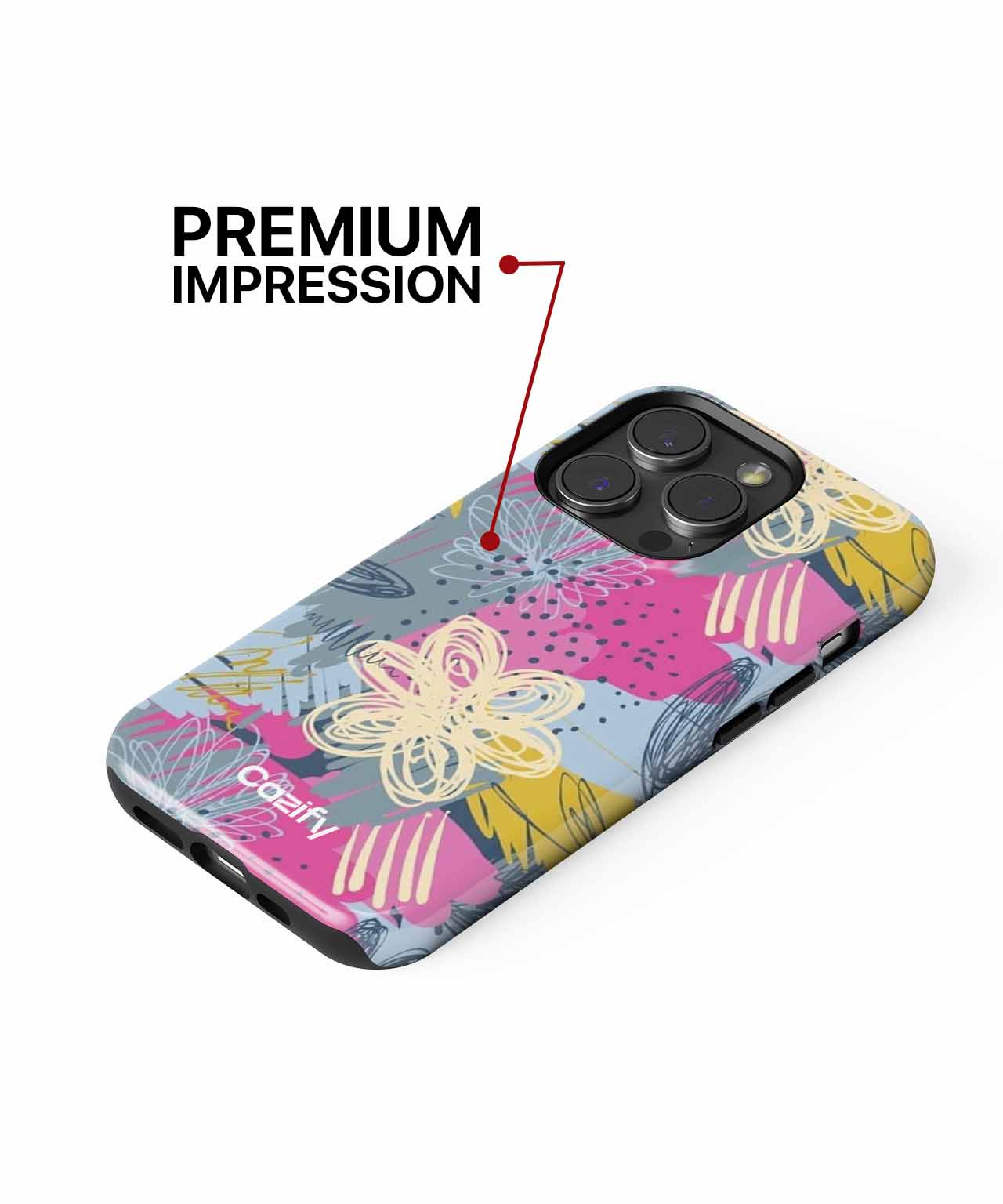 Colorful Scribbles and Funky Flowers iPhone case Case Cazify - Delivery Canada