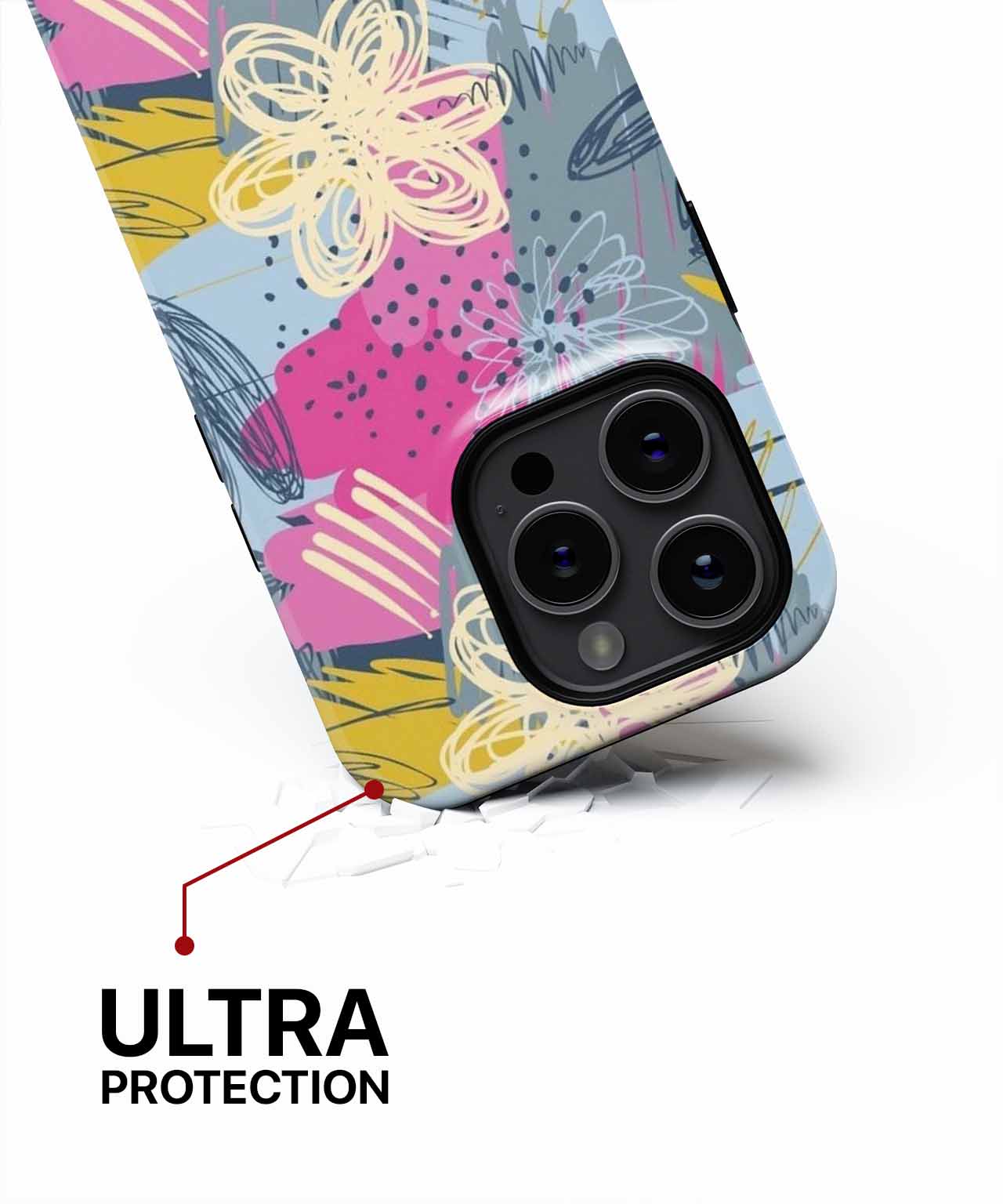 Colorful Scribbles and Funky Flowers iPhone case Case Cazify - Delivery Canada