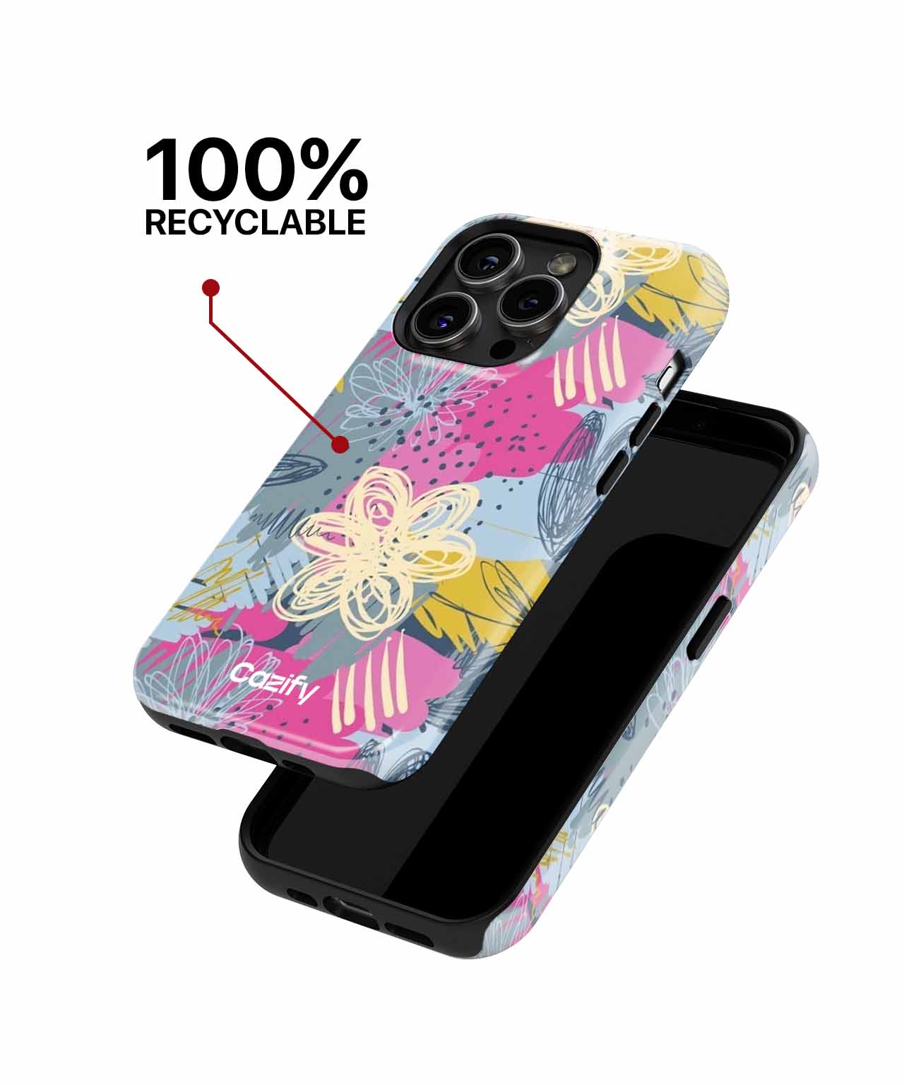 Colorful Scribbles and Funky Flowers iPhone case Case Cazify - Delivery Canada