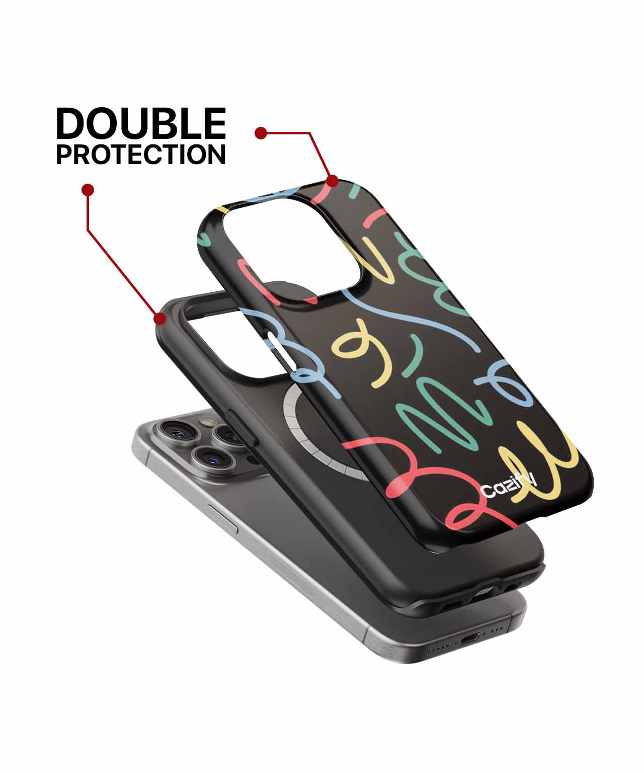 Colorful Scribbles Dance Across Space iPhone case Case Cazify - Delivery Canada