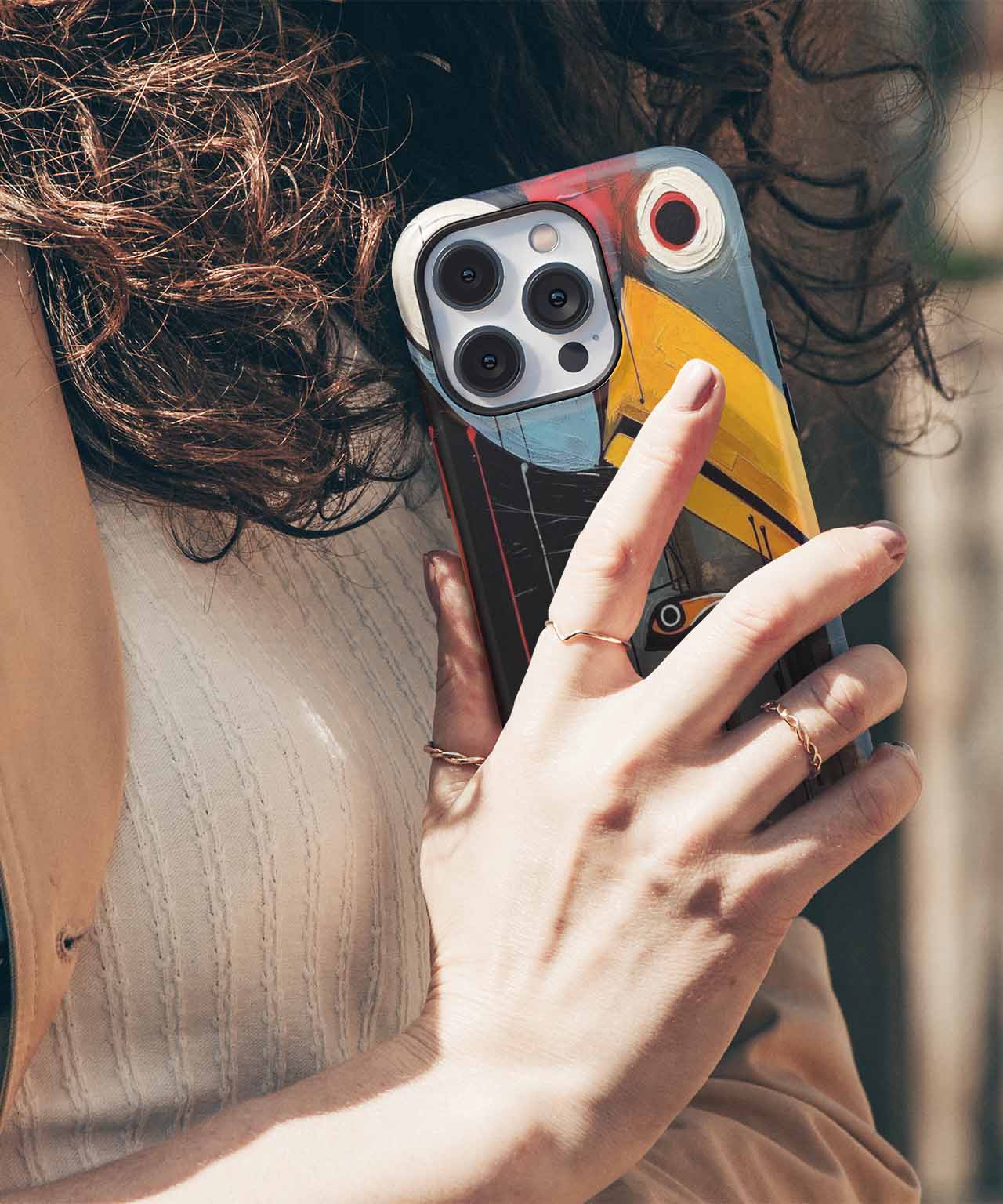 Colorful Silly Birds with Big Beaks iPhone case Case Cazify - Delivery Canada