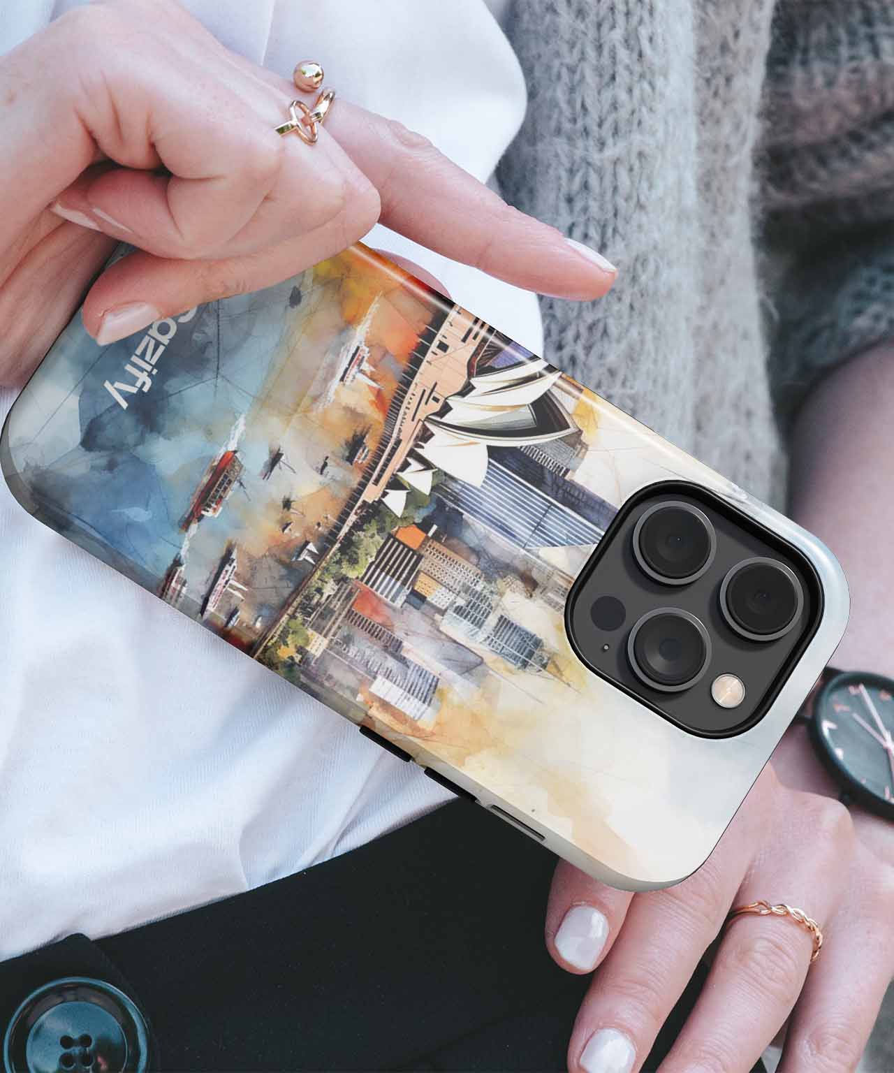 Colorful Sydney Skyline Splash iPhone case Case Cazify - Delivery Canada
