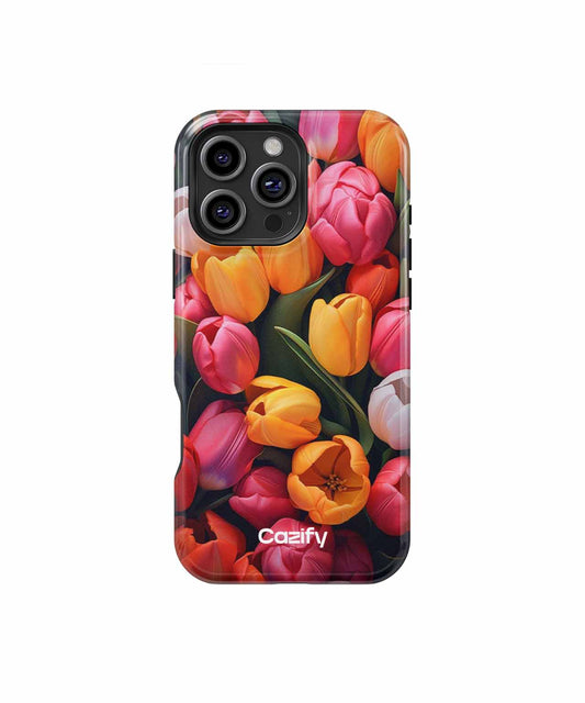 Colorful Tulip Party in a Garden iPhone case Case Cazify - Delivery Canada