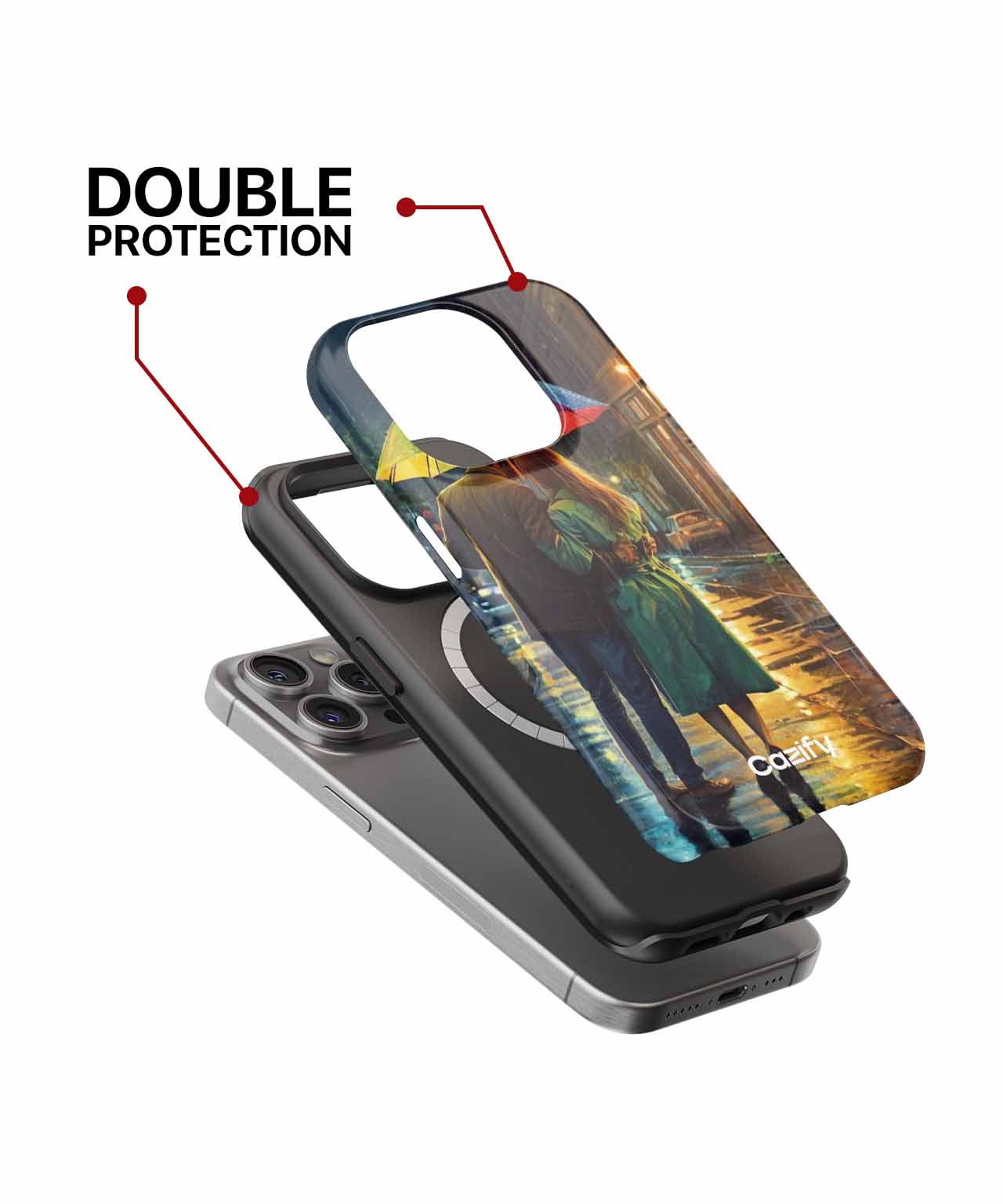 Colorful Umbrella Romance in the Rain iPhone case Case Cazify - Delivery Canada
