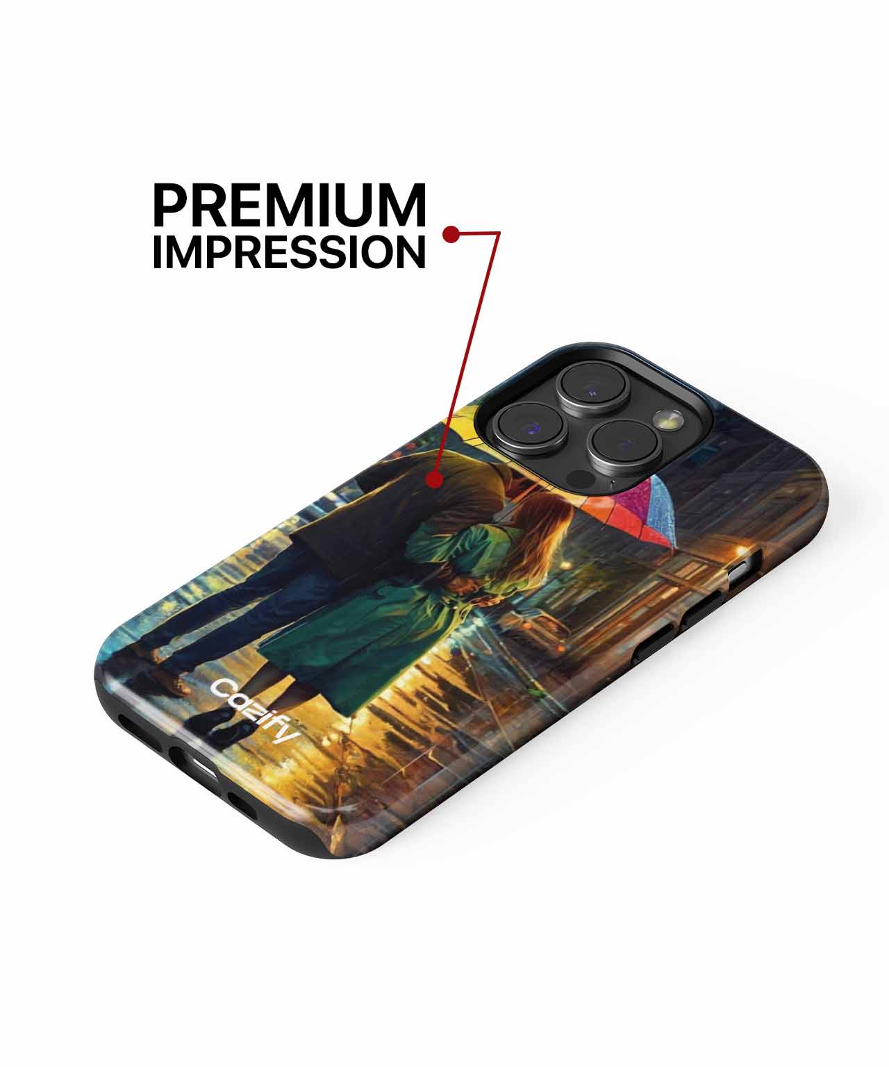 Colorful Umbrella Romance in the Rain iPhone case Case Cazify - Delivery Canada