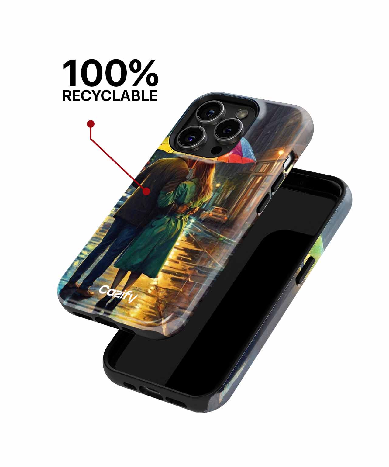 Colorful Umbrella Romance in the Rain iPhone case Case Cazify - Delivery Canada