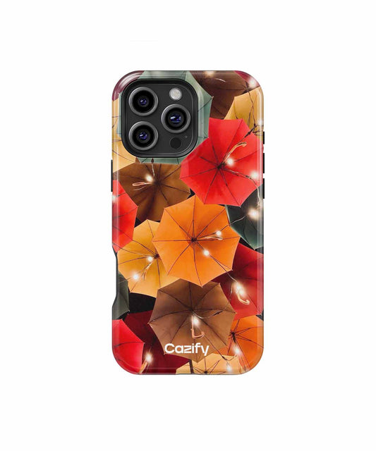 Colorful Umbrellas Lighting Up the Night iPhone case Case Cazify - Delivery Canada