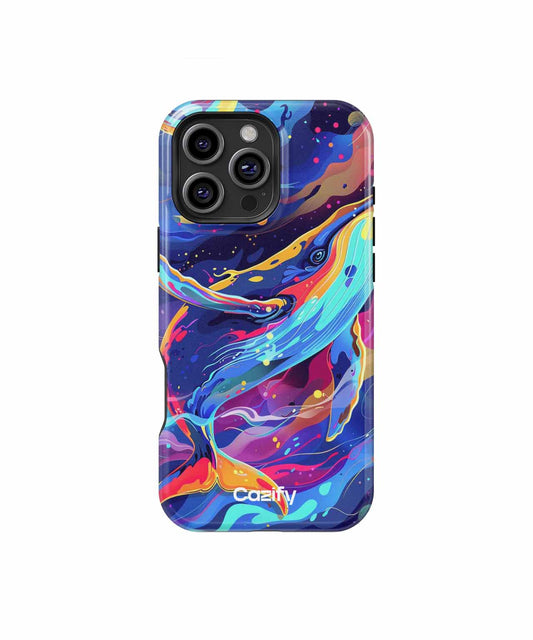 Colorful Whale Dancing in Space iPhone case Case Cazify - Delivery Canada