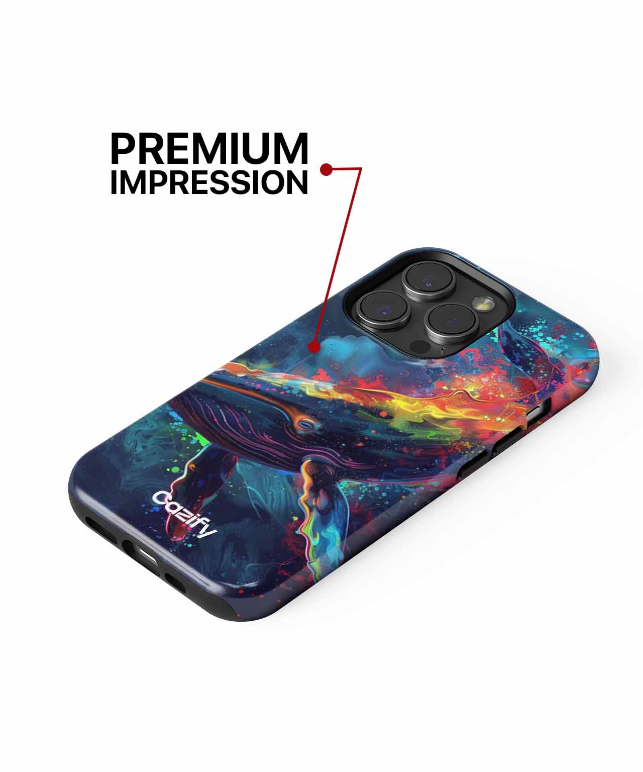 Colorful Whale Swims in a Dreamy Ocean iPhone case Case Cazify - Delivery Canada