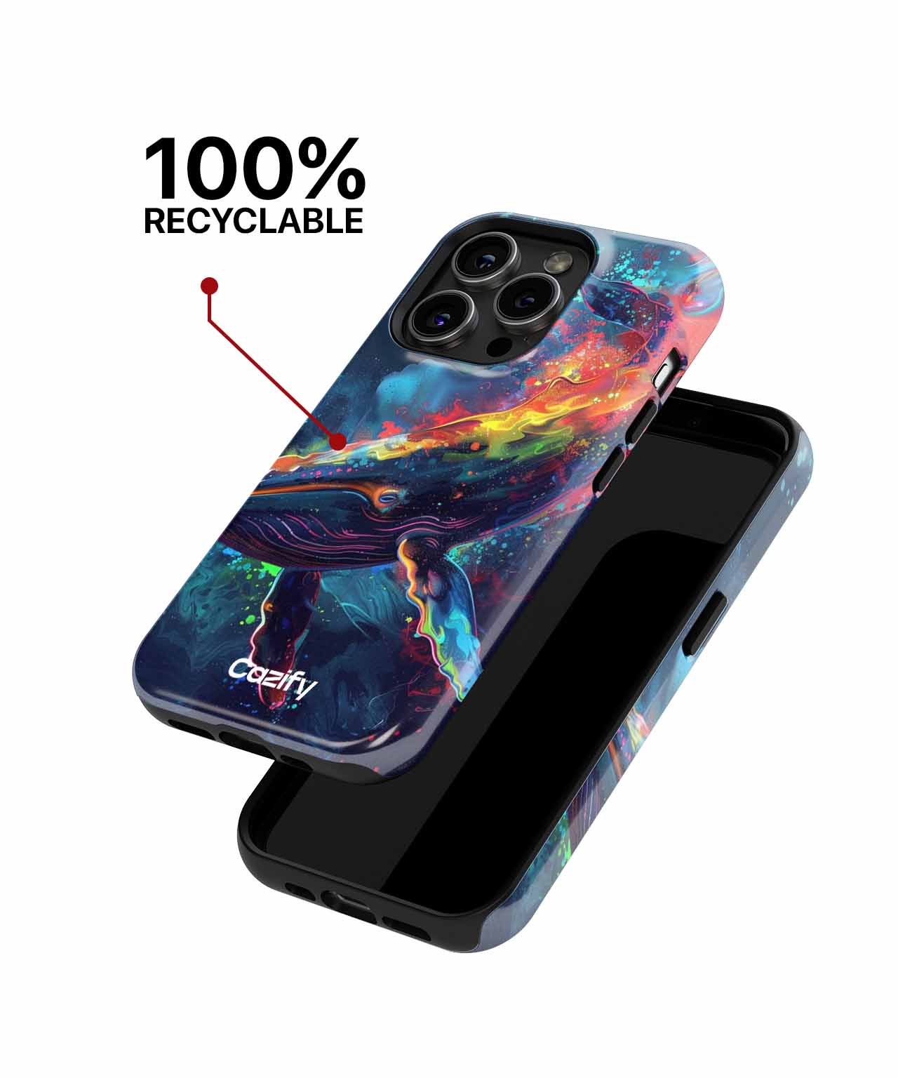 Colorful Whale Swims in a Dreamy Ocean iPhone case Case Cazify - Delivery Canada