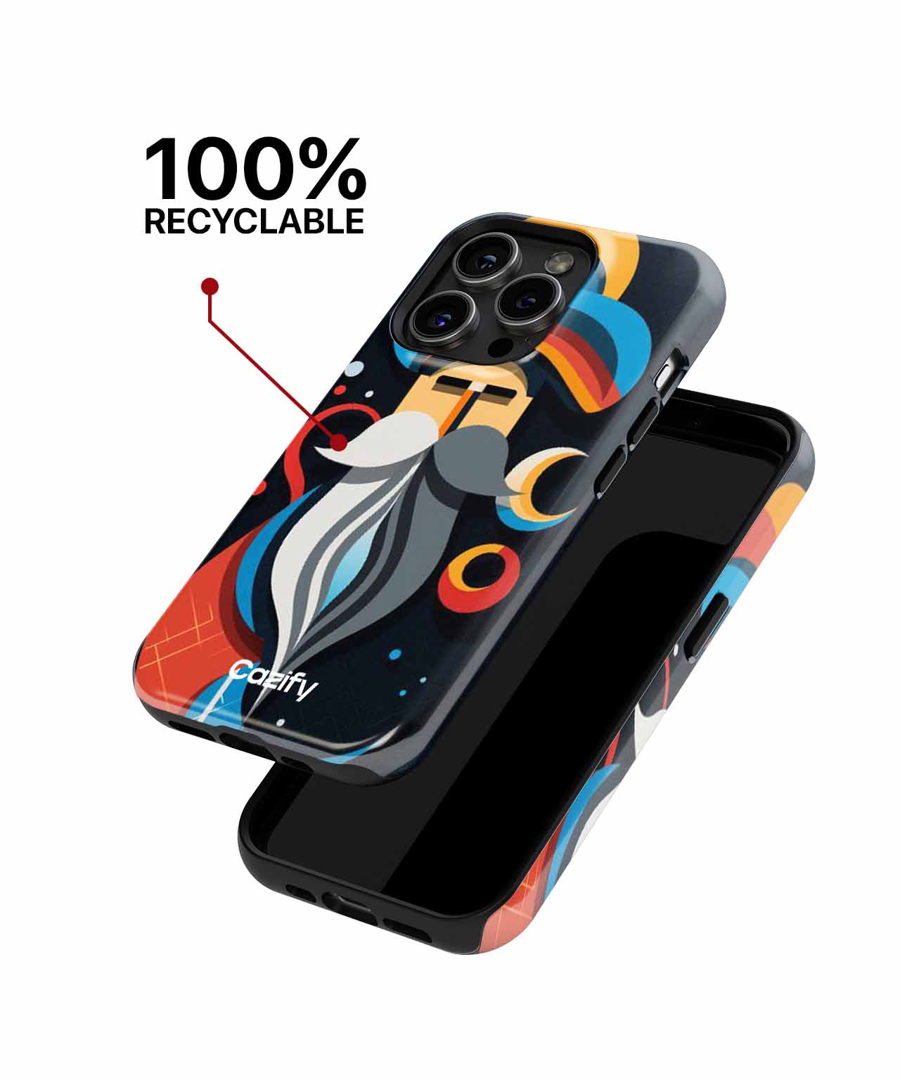 Colorful Whimsical Wizard with a Big Beard iPhone case Case Cazify - Delivery Canada
