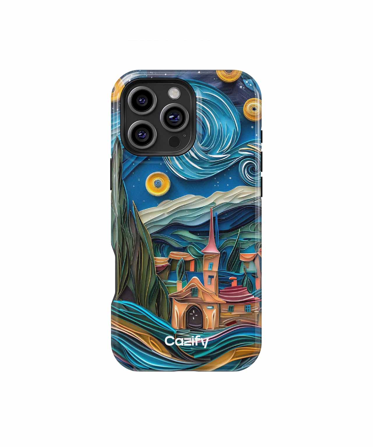 Colorful Whirlwind of Stars and Hills iPhone case Case Cazify - Delivery Canada