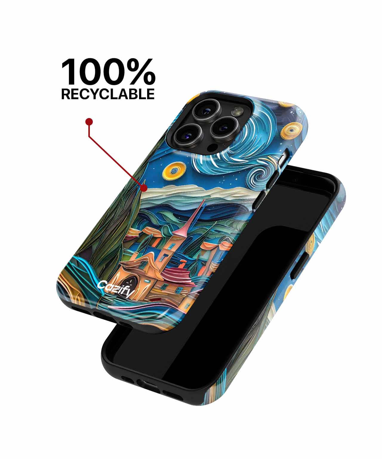 Colorful Whirlwind of Stars and Hills iPhone case Case Cazify - Delivery Canada
