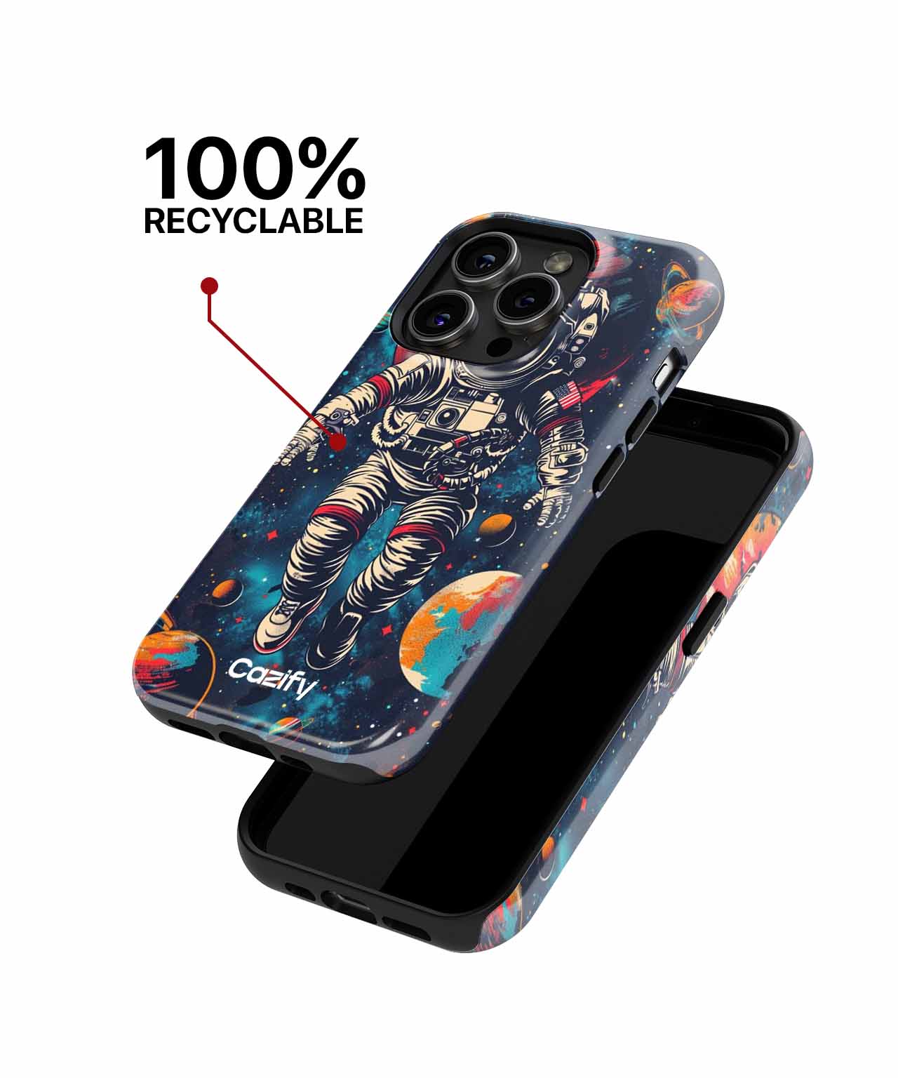 Cosmic Adventures of the Floating Astronaut iPhone case Case Cazify - Delivery Canada