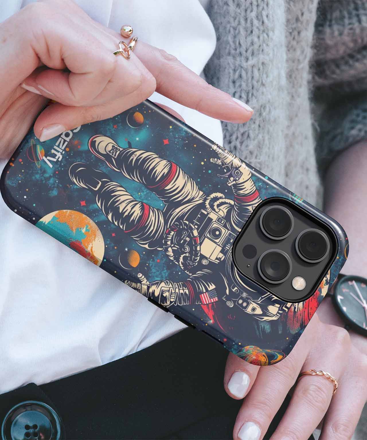 Cosmic Adventures of the Floating Astronaut iPhone case Case Cazify - Delivery Canada