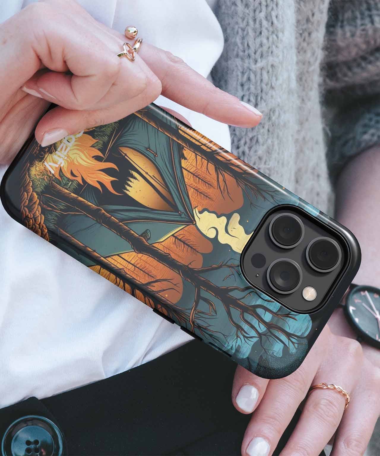Cosmic Campfire Adventures Under the Stars iPhone case Case Cazify - Delivery Canada