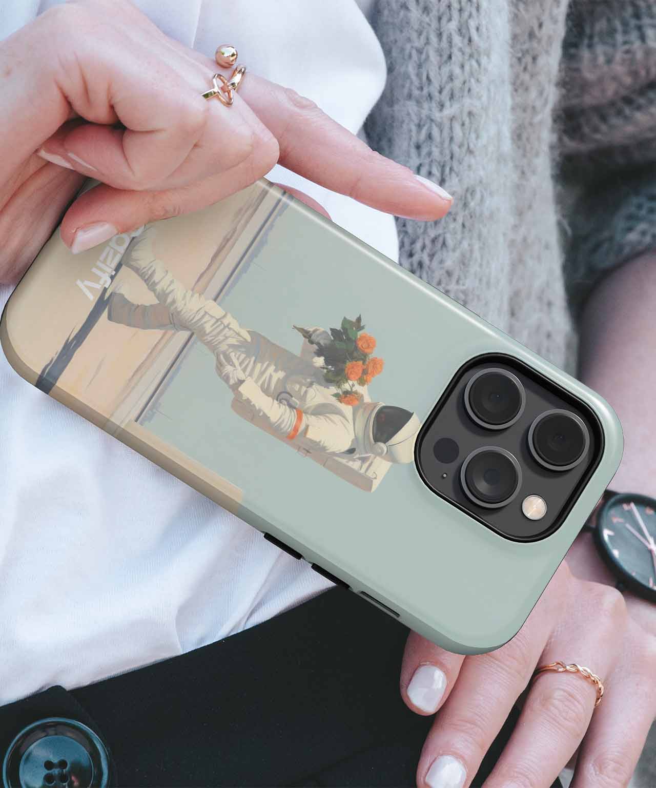 Cosmic Florist in Space Adventure iPhone case Case Cazify - Delivery Canada