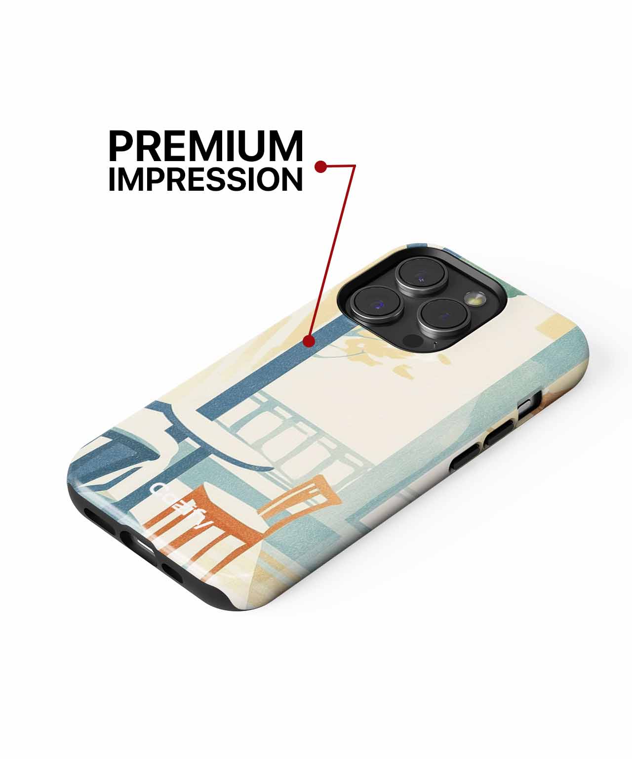 Cozy cafe vibe with bright chairs iPhone case Case Cazify - Delivery Canada