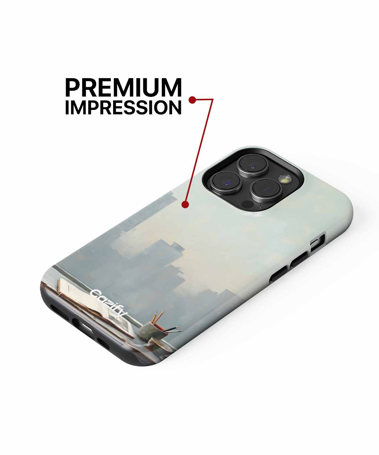 Cozy caffeine corner with city view iPhone case Case Cazify - Delivery Canada