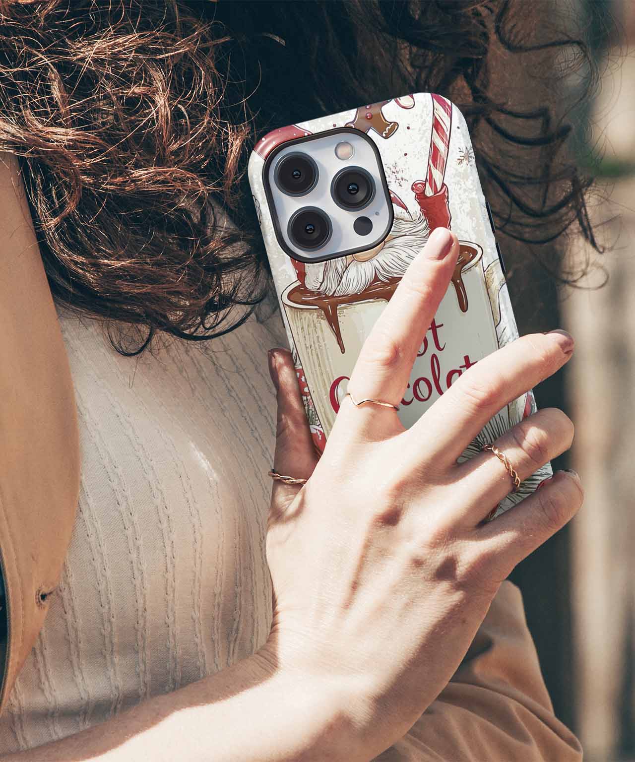 Cozy Santa Sipping Hot Chocolate iPhone case Case Cazify - Delivery Canada
