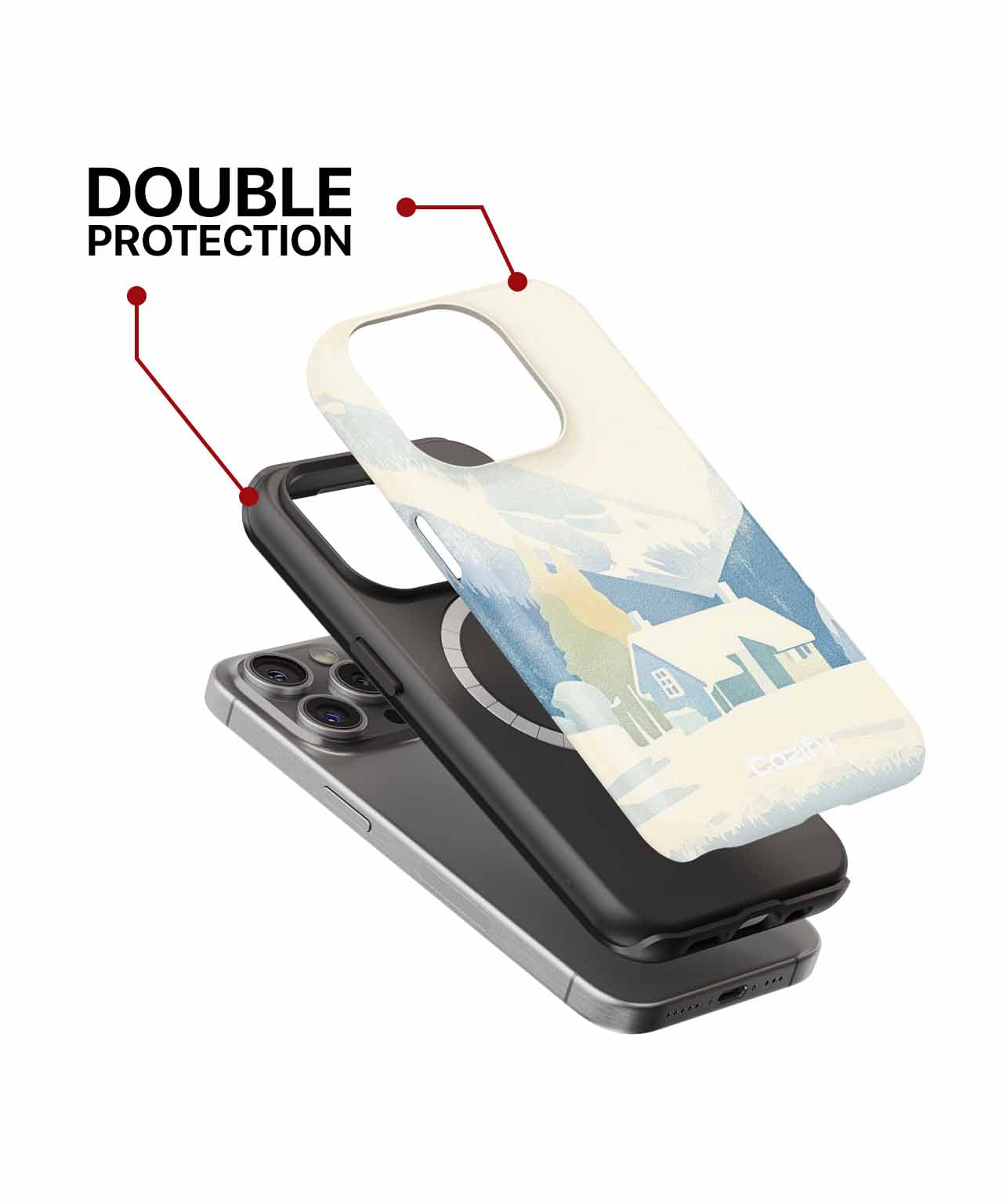 Cozy Snowy Cabin Surrounded by Mountains iPhone case Case Cazify - Delivery Canada