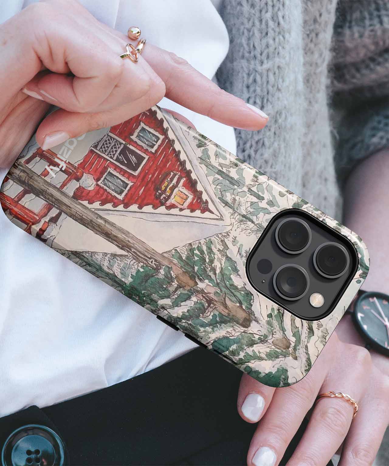 Cozy Snowy Cabin Wonderland iPhone case Case Cazify - Delivery Canada