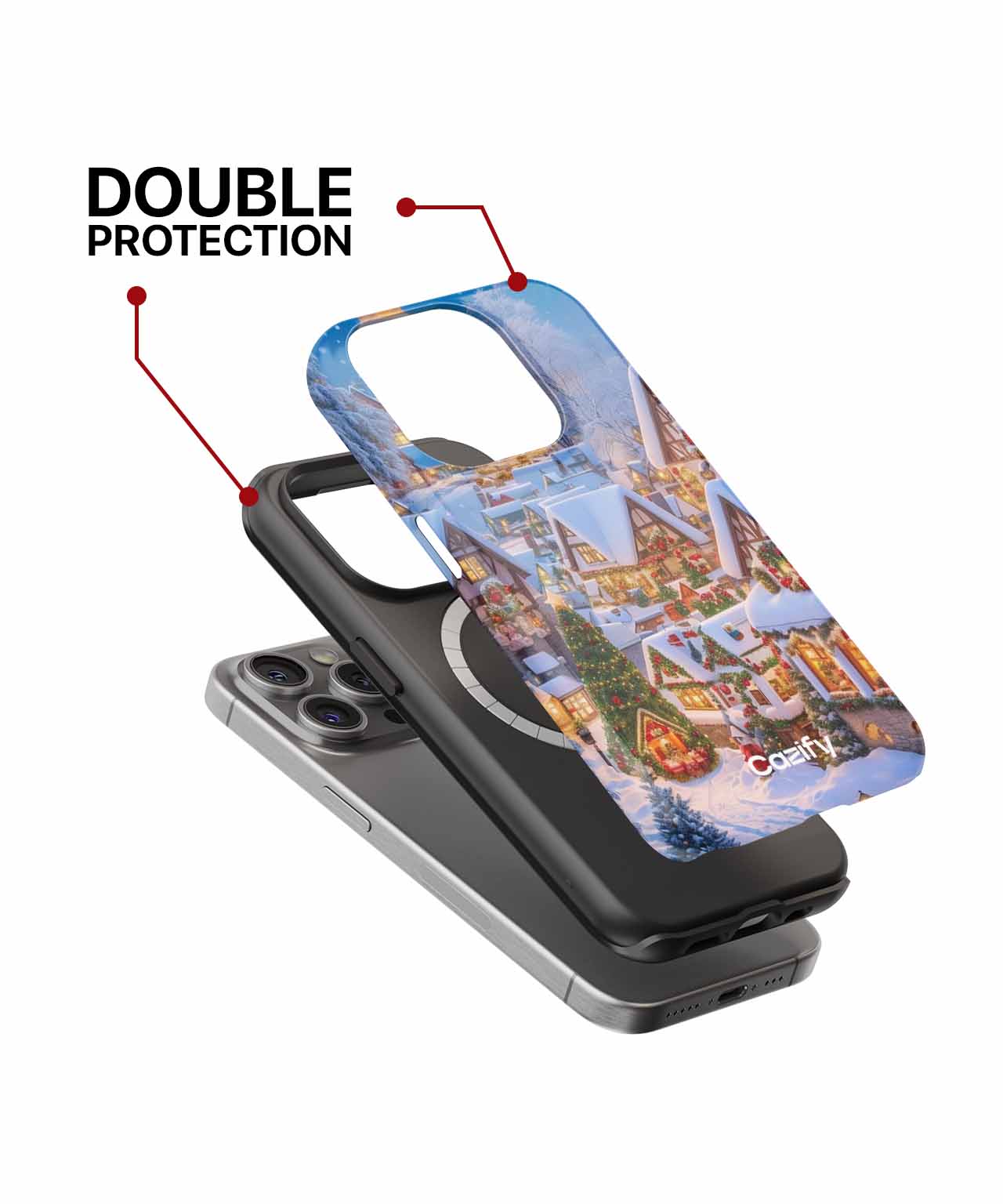 Cozy Snowy Christmas Village Wonderland iPhone case Case Cazify - Delivery Canada