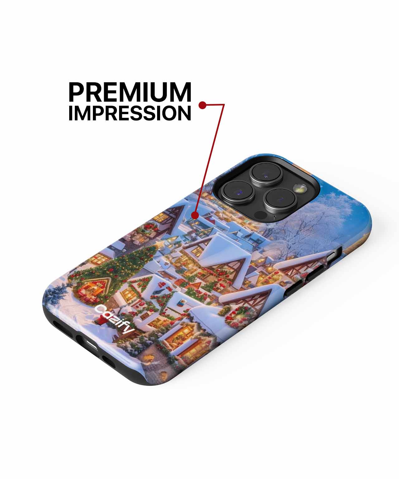 Cozy Snowy Christmas Village Wonderland iPhone case Case Cazify - Delivery Canada