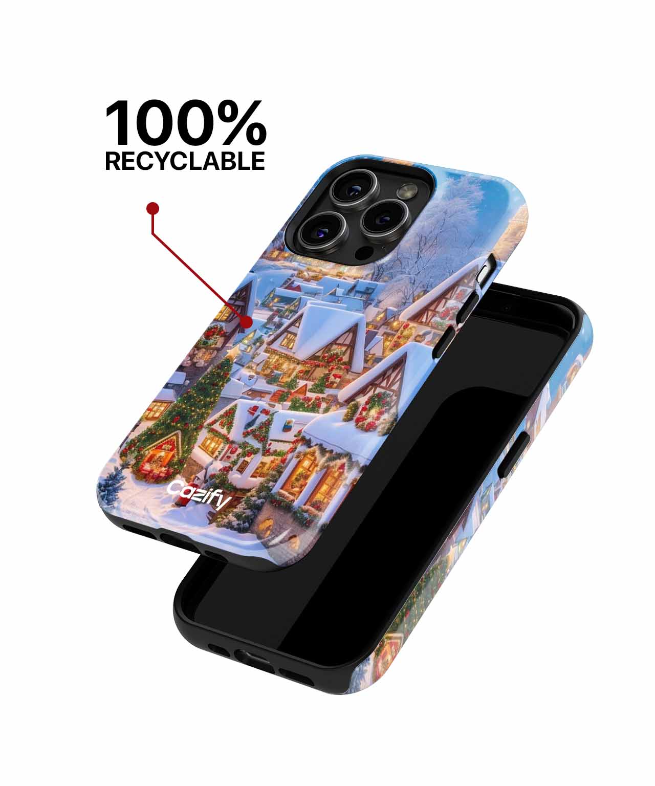 Cozy Snowy Christmas Village Wonderland iPhone case Case Cazify - Delivery Canada