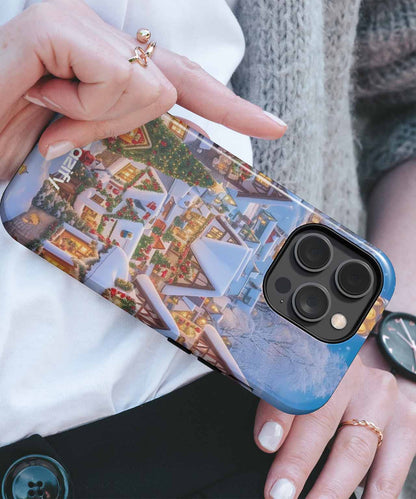 Cozy Snowy Christmas Village Wonderland iPhone case Case Cazify - Delivery Canada