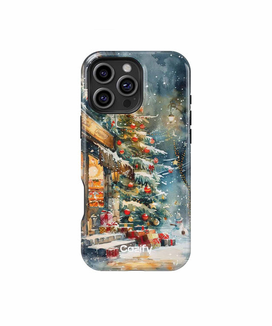 Cozy snowy street with Christmas cheer iPhone case Case Cazify - Delivery Canada