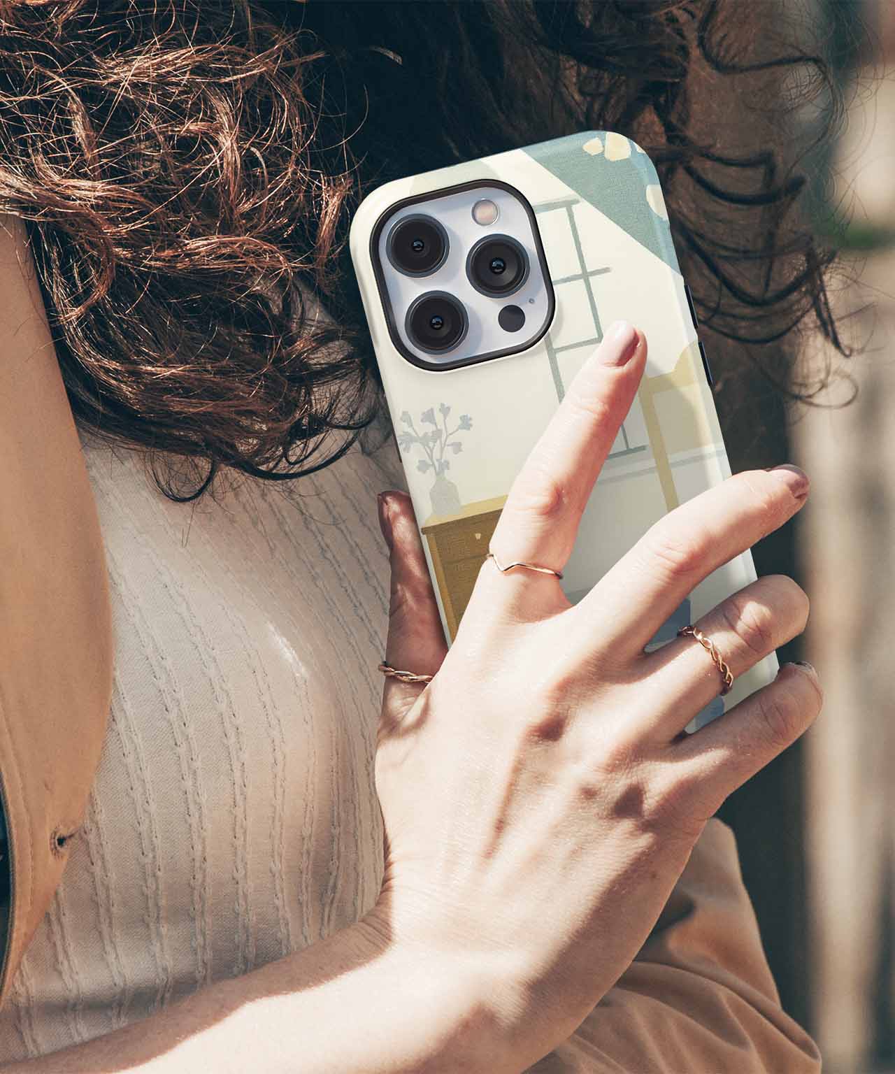 Cozy Sunlit Bedroom with Floral Charm iPhone case Case Cazify - Delivery Canada