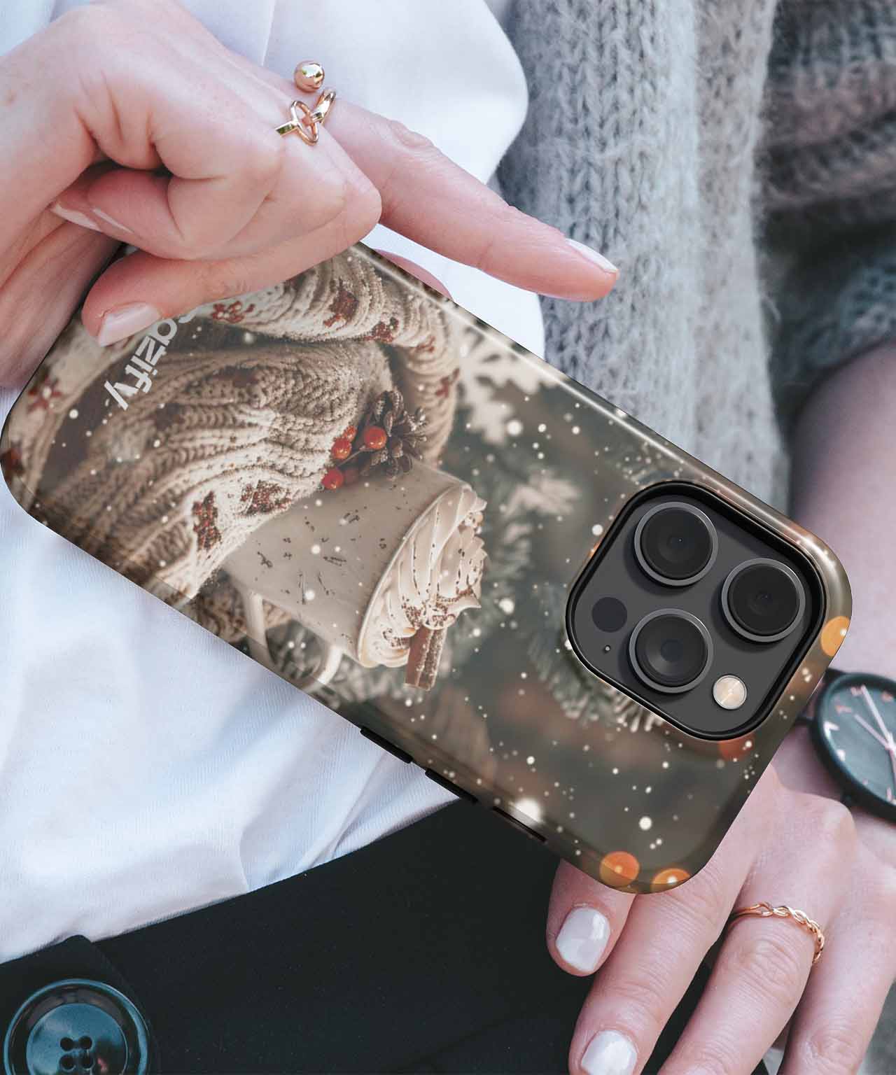 Cozy Winter Delight with Hot Cocoa iPhone case Case Cazify - Delivery Canada