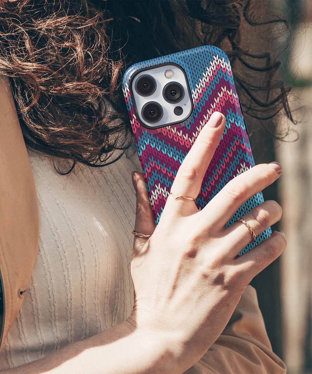 Cozy Zigzag Knit Pattern for Winter iPhone case Case Cazify - Delivery Canada