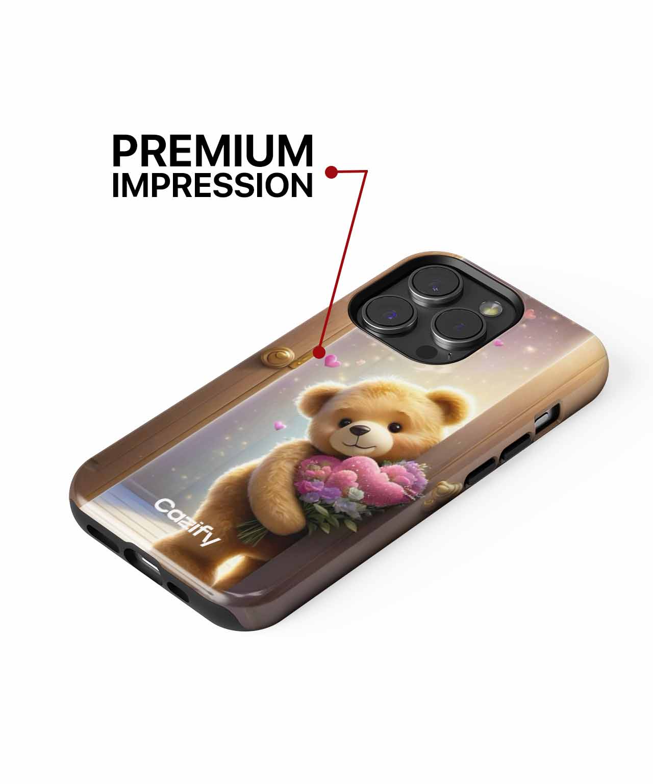 Cuddly Bear Bringing Love and Flowers iPhone case Case Cazify - Delivery Canada