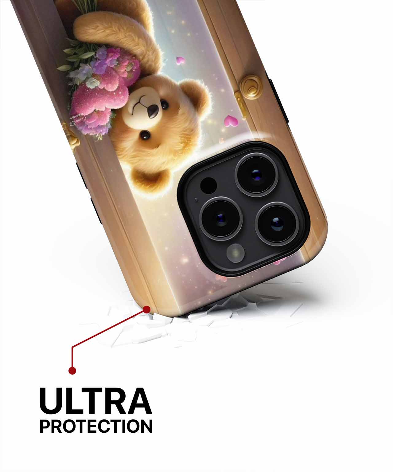 Cuddly Bear Bringing Love and Flowers iPhone case Case Cazify - Delivery Canada