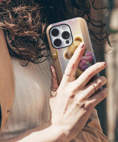 Cuddly Bear Bringing Love and Flowers iPhone case Case Cazify - Delivery Canada